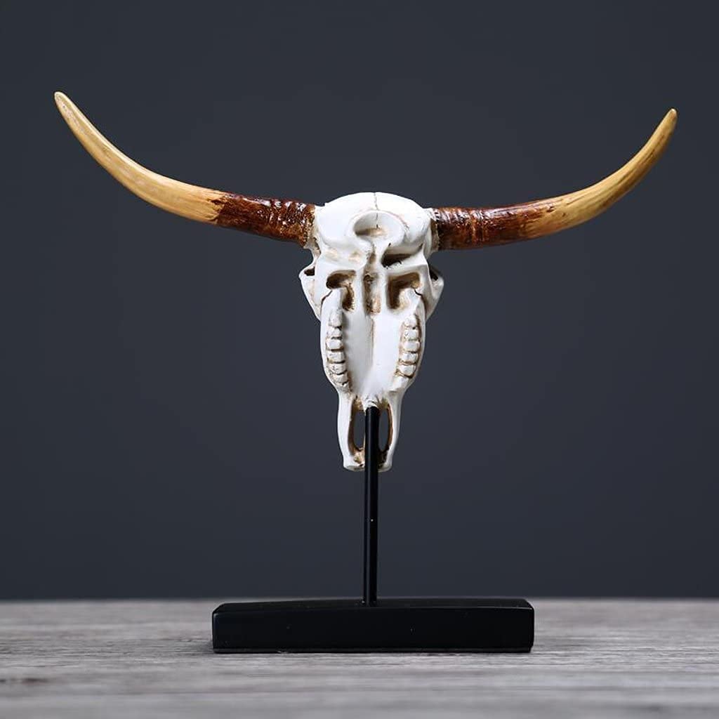 Amazon.co.jp: 彫刻工芸品雄牛の頭の彫刻動物抽象彫刻工芸品カフェ